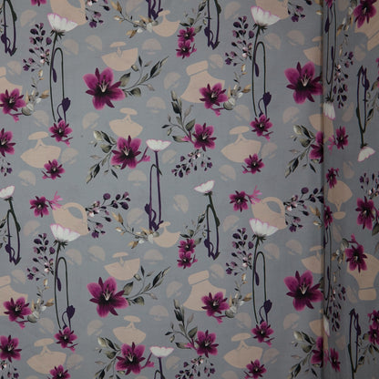 Cotton (EP) - Ulu Floral by Martha Kyak (InukChic®) - Grey