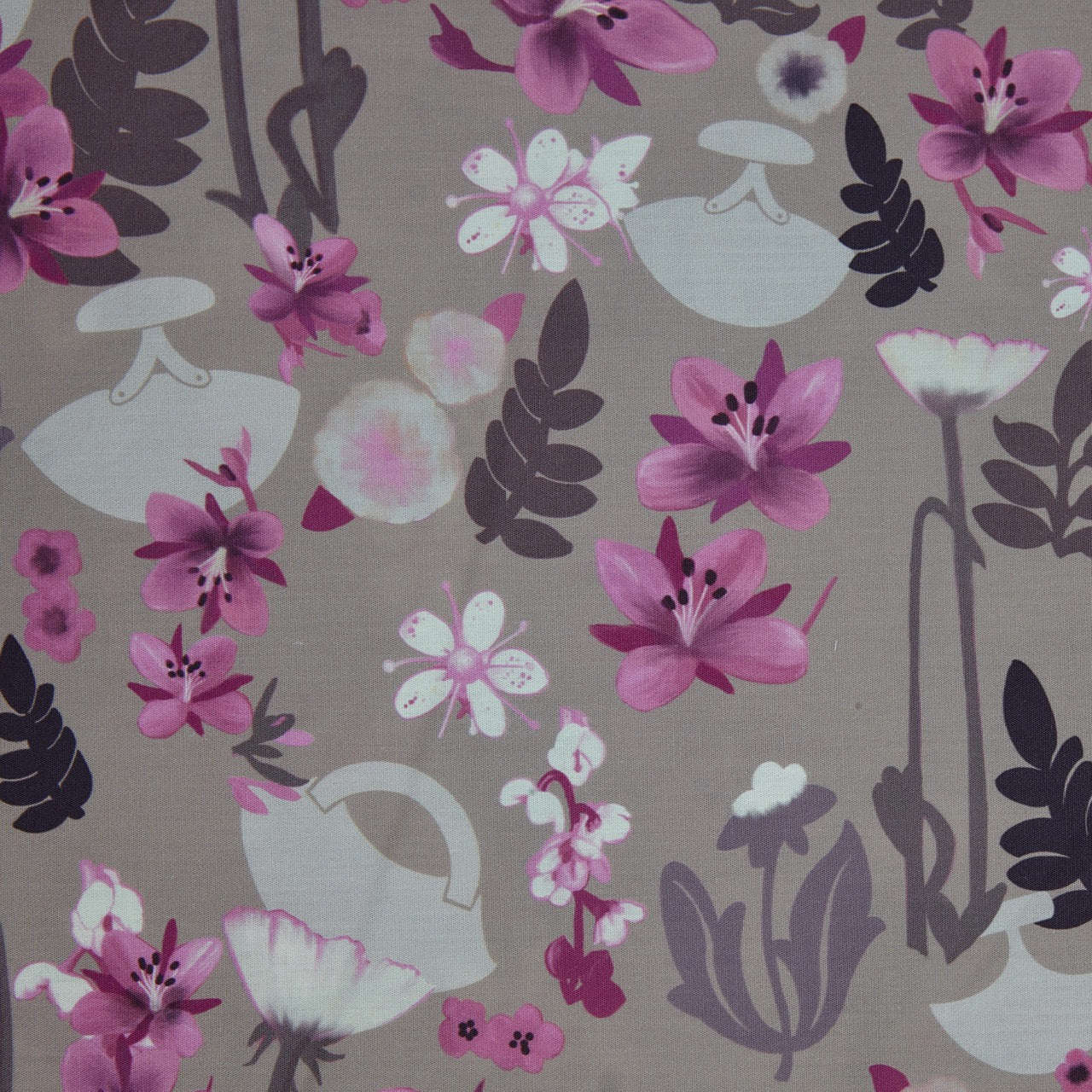 Cotton (EP) - Ulu Floral v2 by Martha Kyak (InukChic®) - Taupe (detail)