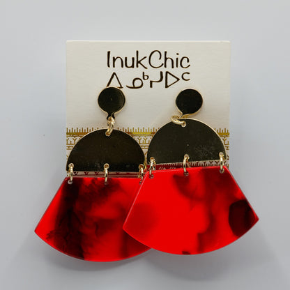 InukChic® Earring - Ulu Blade - Red (pair)