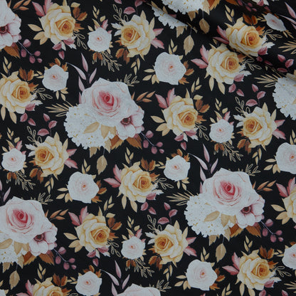 Floral Print Lambskin Leather - Creamy Rose