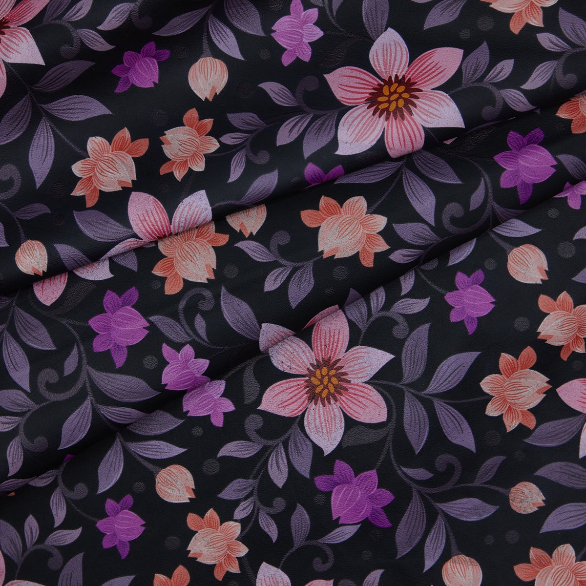 Floral Print Lambskin Leather - Mystic Garden (fold)