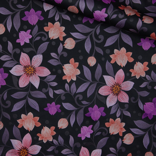 Floral Print Lambskin Leather - Mystic Garden