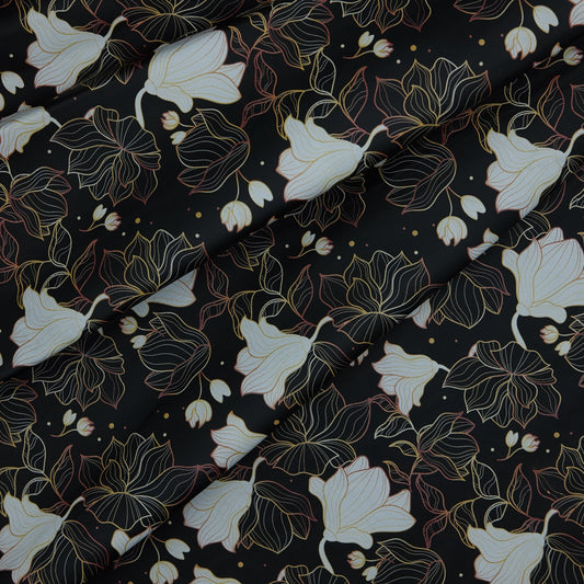 Floral Print Lambskin Leather - White Gold (fold)