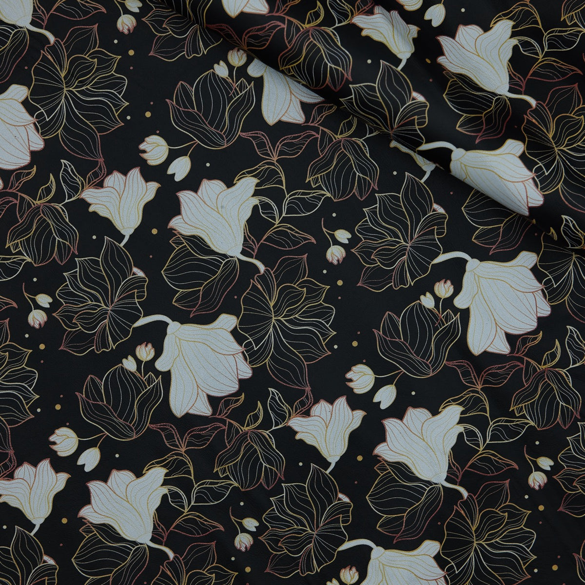 Floral Print Lambskin Leather - White Gold