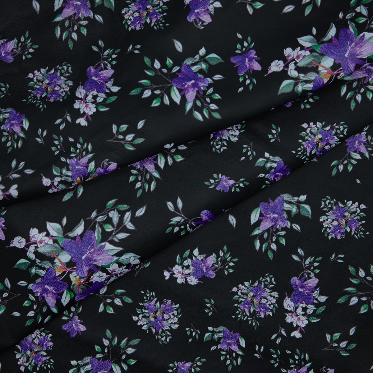 Floral Print Lambskin Leather - InukChic® Arctic Floral Lilac (fold)