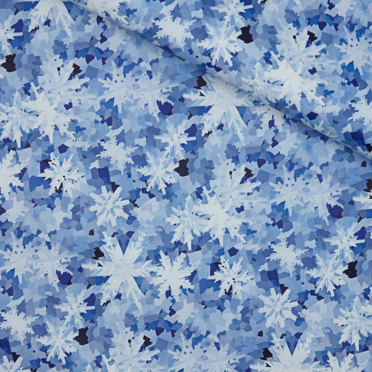 Floral Print Lambskin Leather - Blue Snowflakes