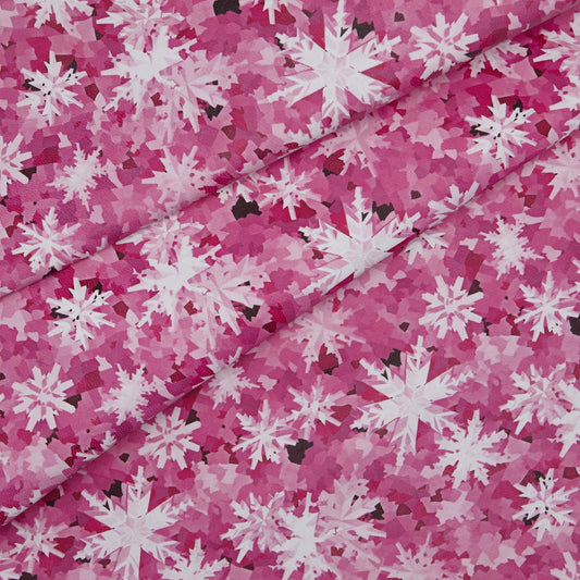 Floral Print Lambskin Leather - Pink Snowflakes (fold)