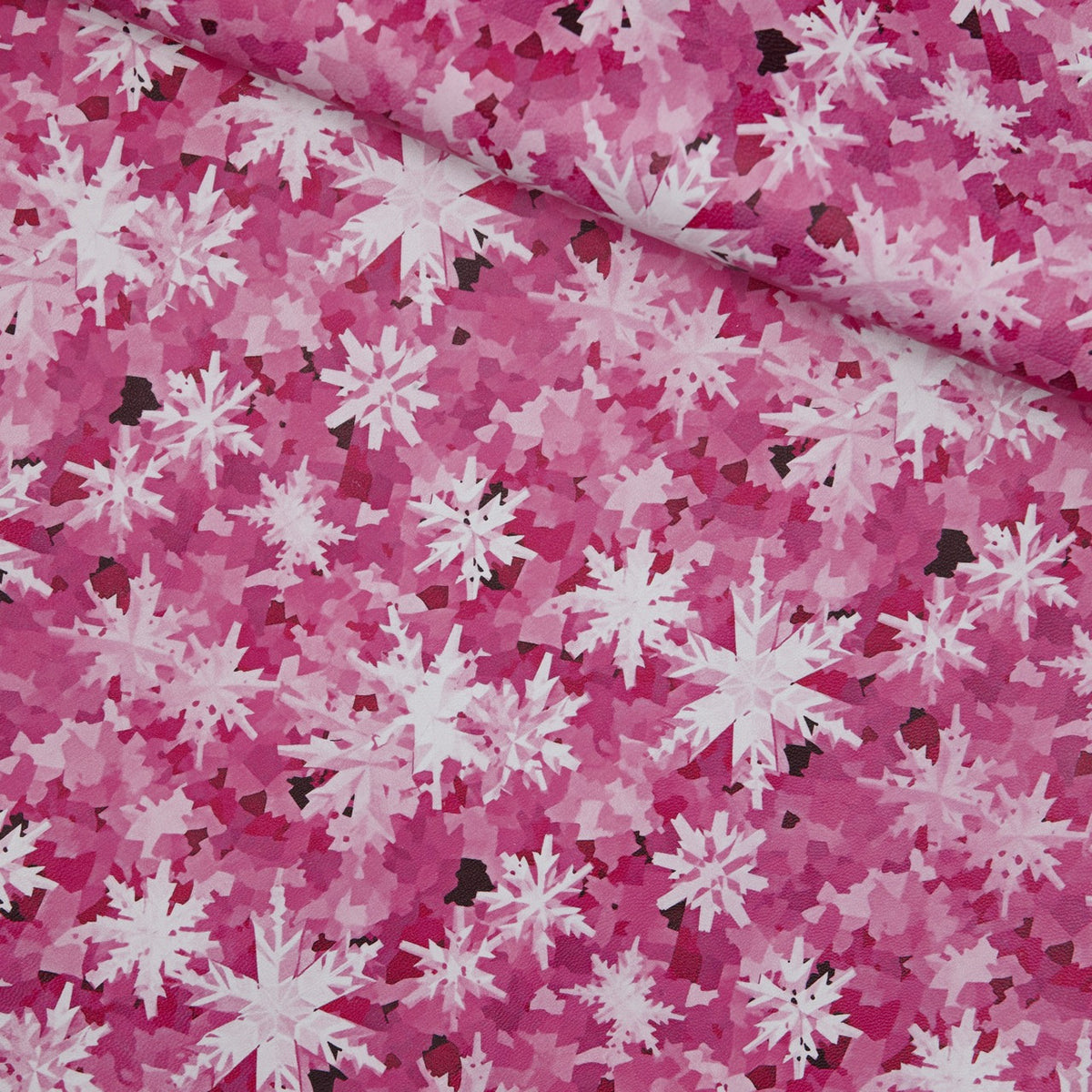 Floral Print Lambskin Leather - Pink Snowflakes