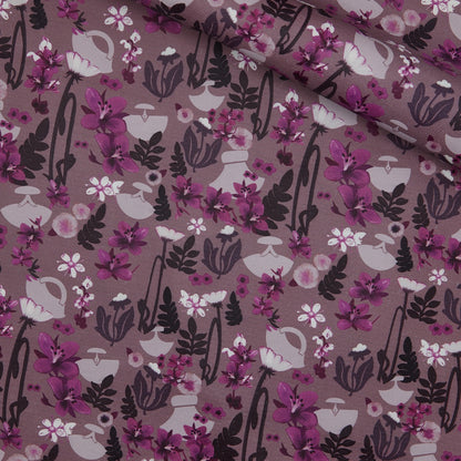 Floral Print Lambskin Leather - InukChic® Ulu Floral Taupe