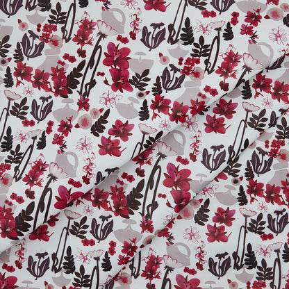 Floral Print Lambskin Leather - InukChic® Ulu Floral White (fold)