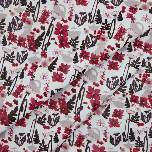 Floral Print Lambskin Leather - InukChic® Ulu Floral White (fold)