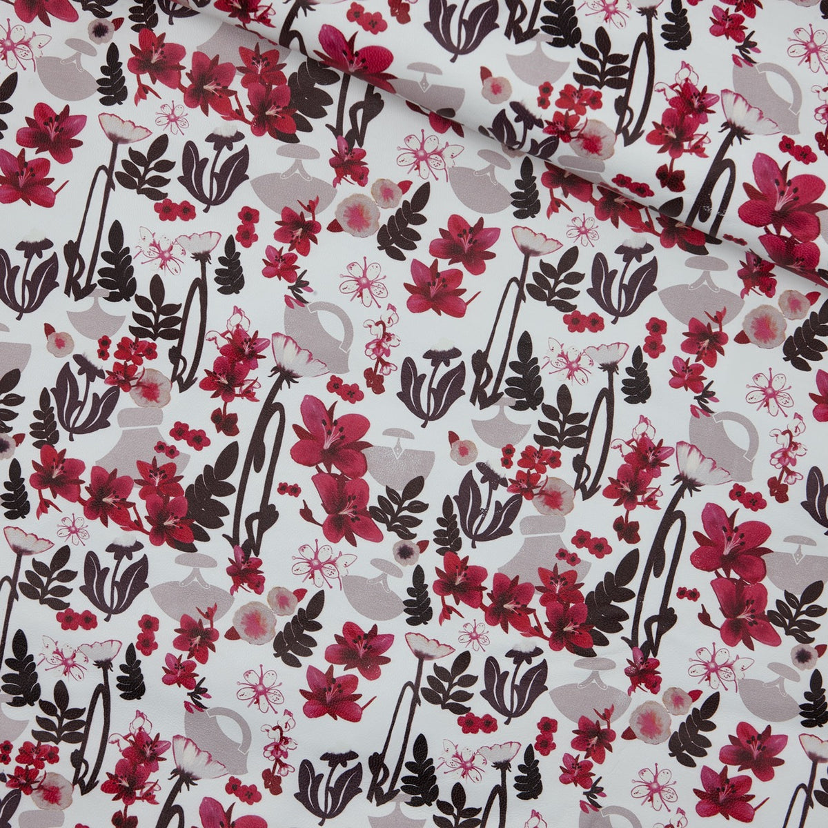 Floral Print Lambskin Leather - InukChic® Ulu Floral White