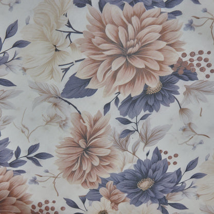 Floral Print Lambskin Leather - Ivory Dahlia (detail)