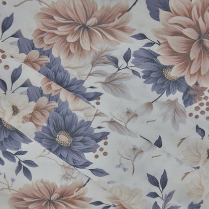 Floral Print Lambskin Leather - Ivory Dahlia (fold)