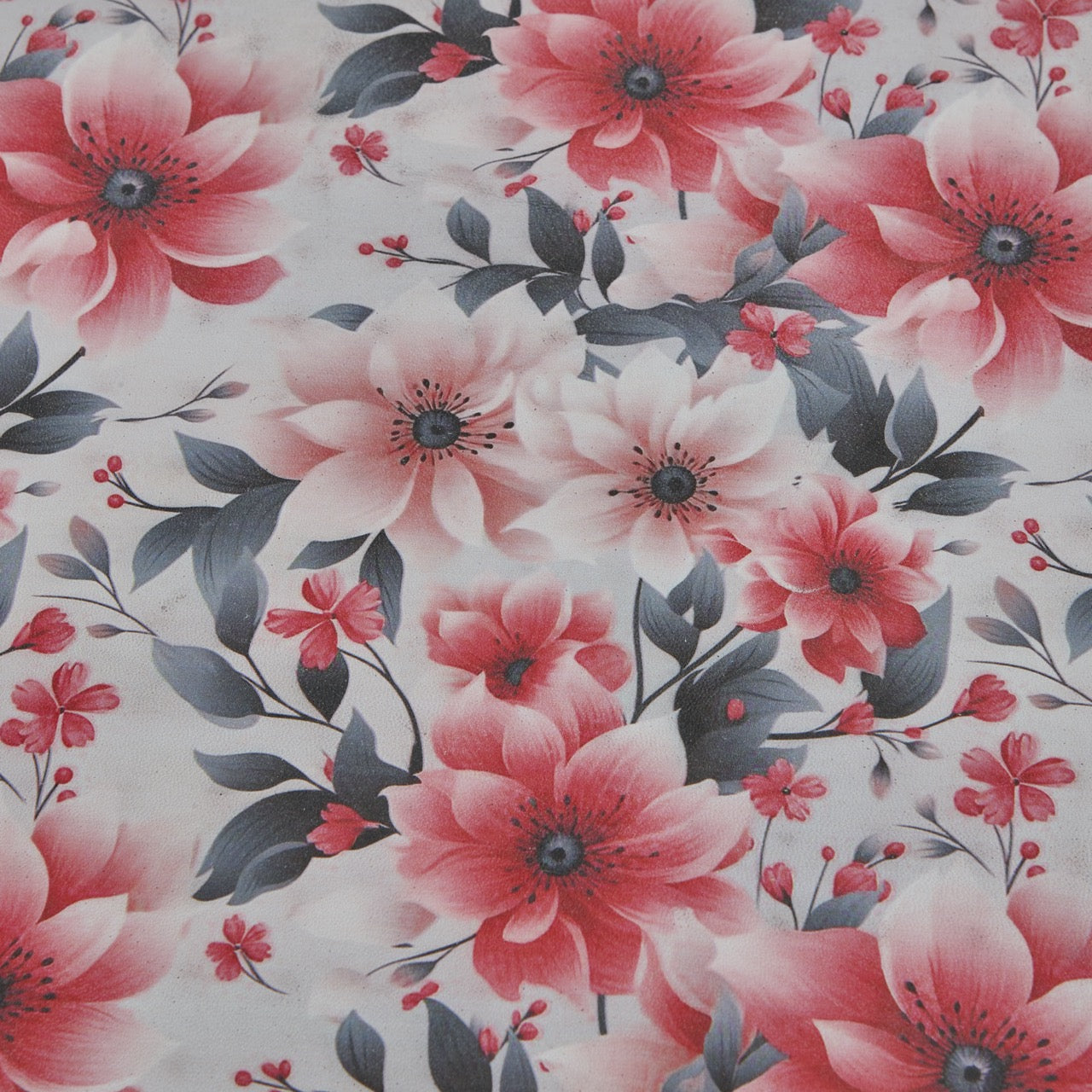 Floral Print Lambskin Leather - Orange Blossom (detail)