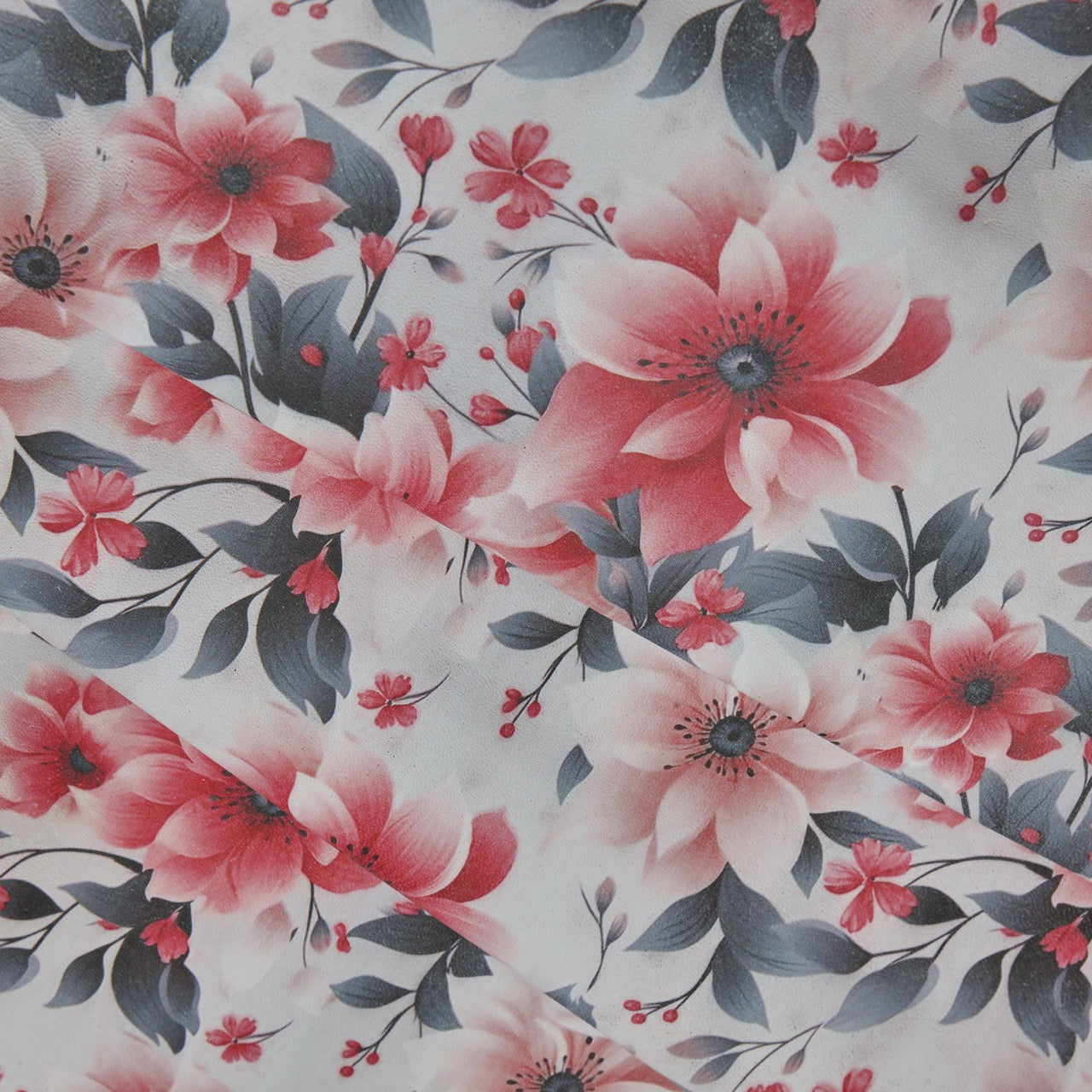 Floral Print Lambskin Leather - Orange Blossom (fold)