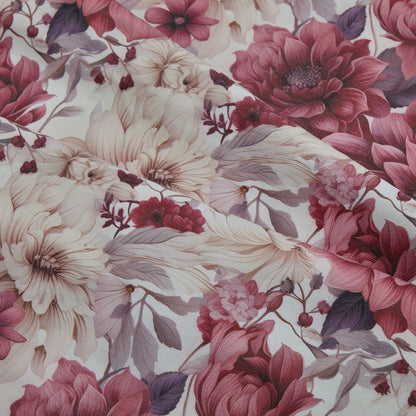 Floral Print Lambskin Leather - Pink Carnation (fold)