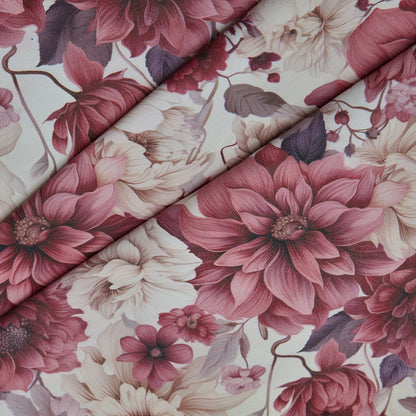 Floral Print Lambskin Leather - Pink Carnation