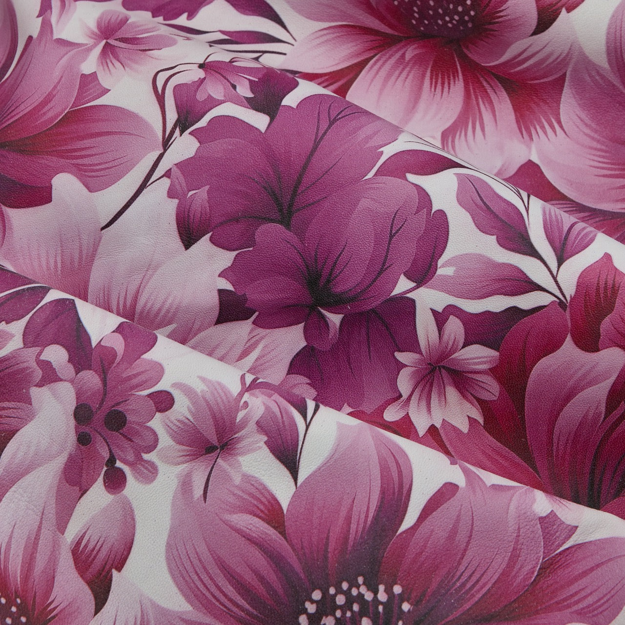 Floral Print Lambskin Leather - Pinkberry (fold)