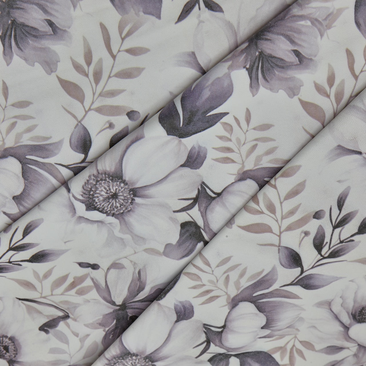Floral Print Lambskin Leather - White Sand