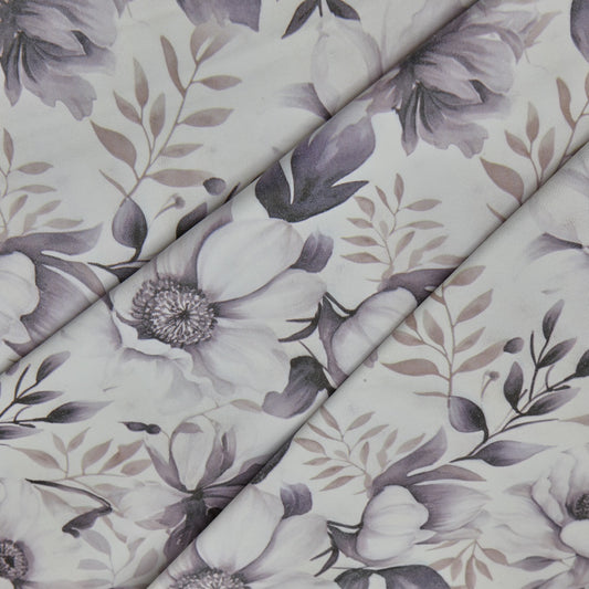 Floral Print Lambskin Leather - White Sand