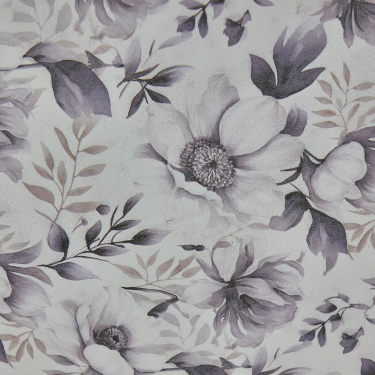 Floral Print Lambskin Leather - White Sand (detail)