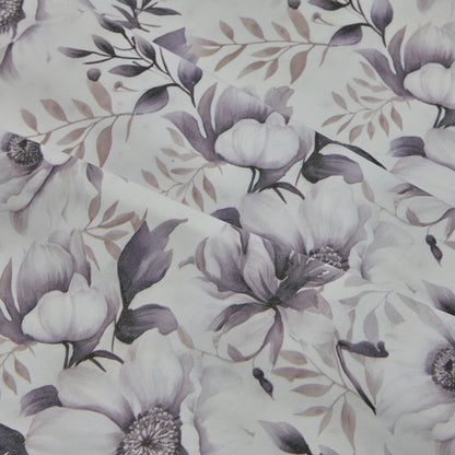 Floral Print Lambskin Leather - White Sand (fold)