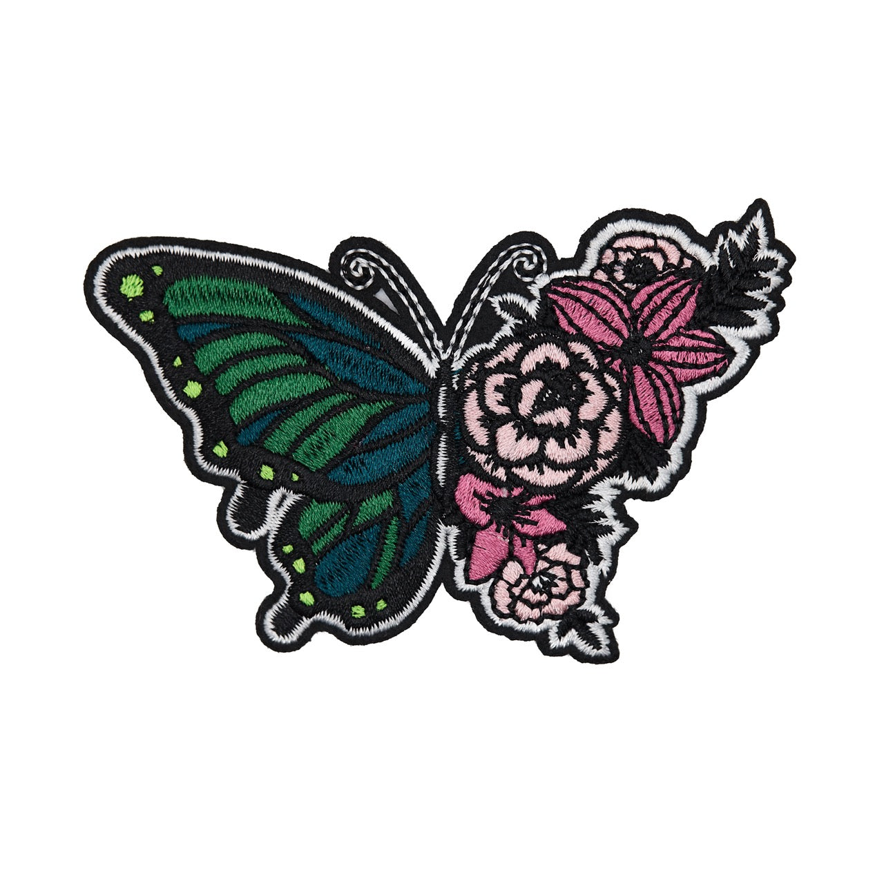 Arctic Collection Iron-On Patches - Butterfly Floral (Style 2) - Emerald