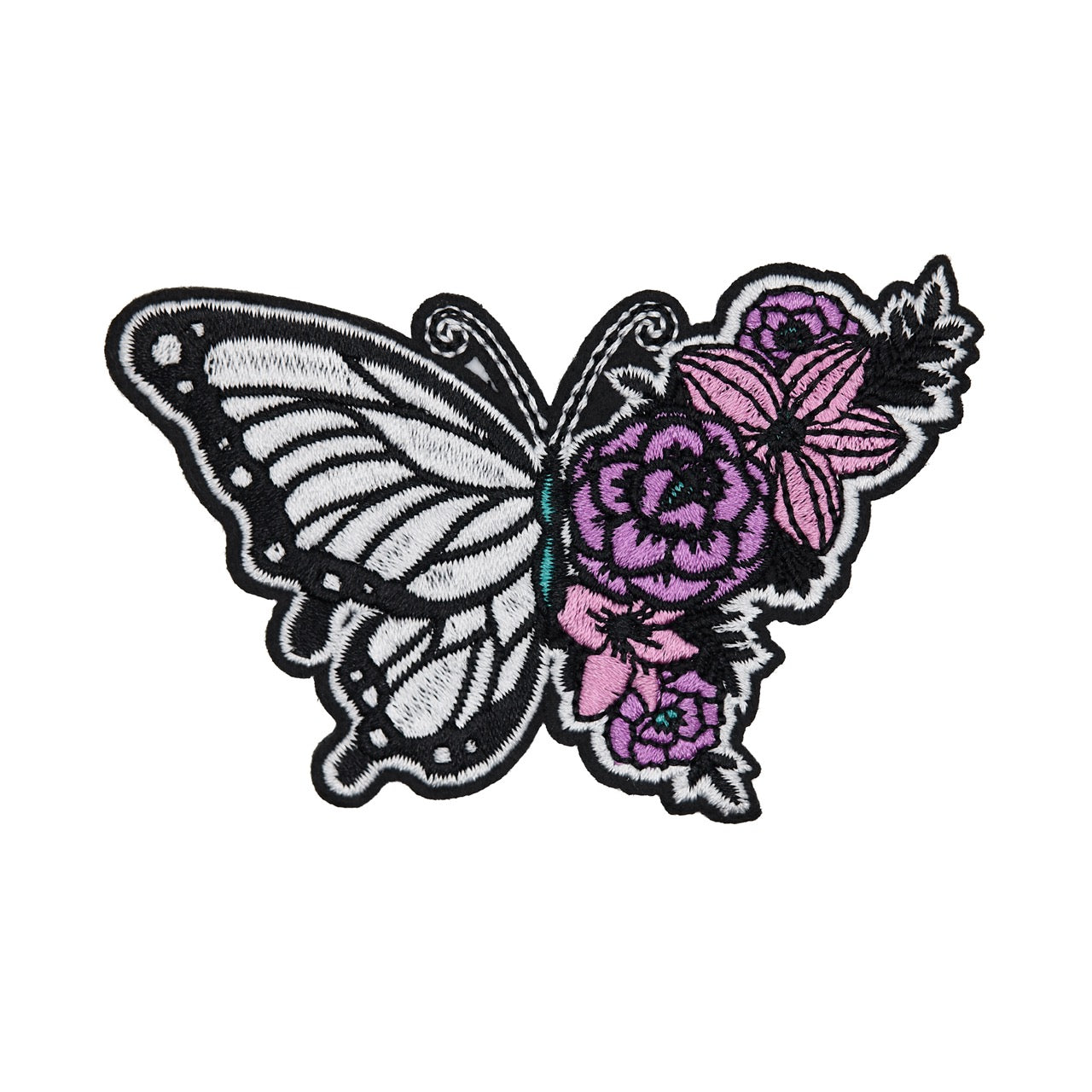 Arctic Collection Iron-On Patches - Butterfly Floral (Style 2) - White Lavender