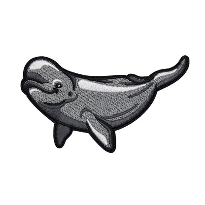 Arctic Collection Iron-On Patches - Beluga Whale - Grey