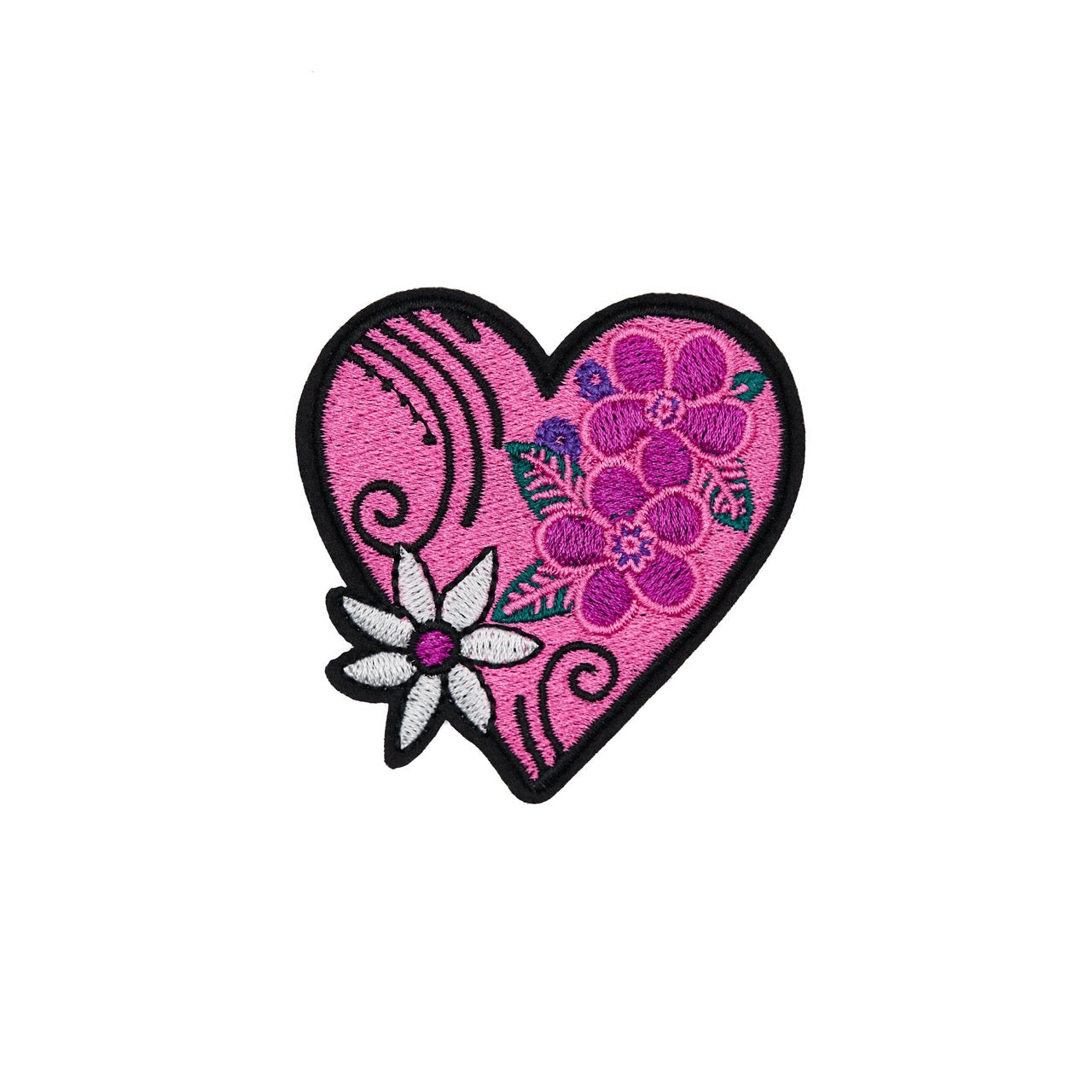 Arctic Collection® Iron-On Patches - Heart Floral - Baby Pink
