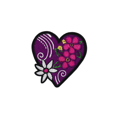 Arctic Collection® Iron-On Patches - Heart Floral - Purple