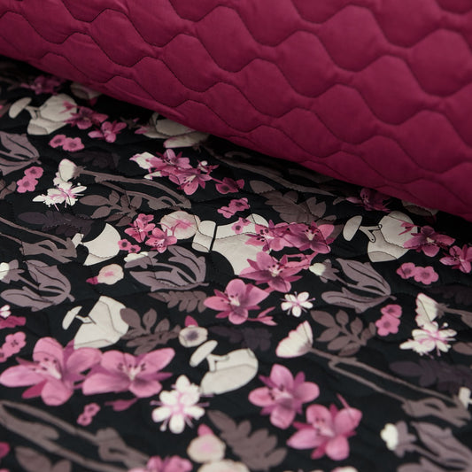 Cotton Quilt - InukChic® Ulu Floral - 6oz - Black (v2)