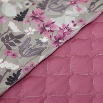 Cotton Quilt - InukChic® Ulu Floral - 6oz - Taupe (v2) - detail