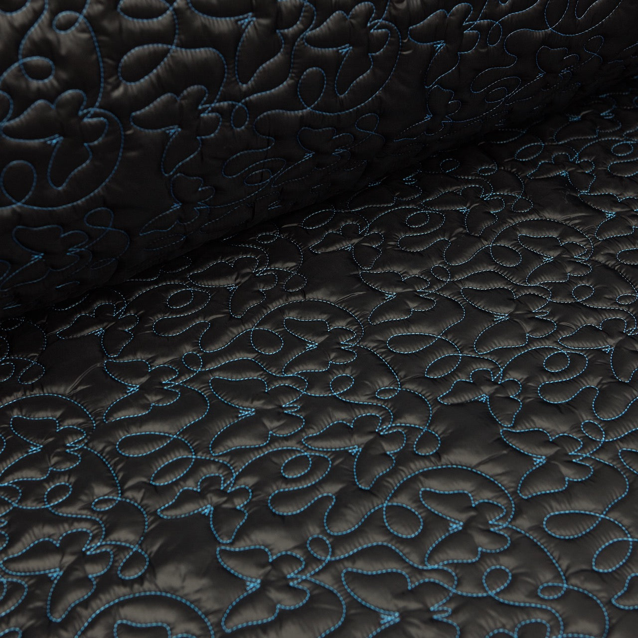 Embroidered Quilt 2-Sided - Butterfly (BLUE)