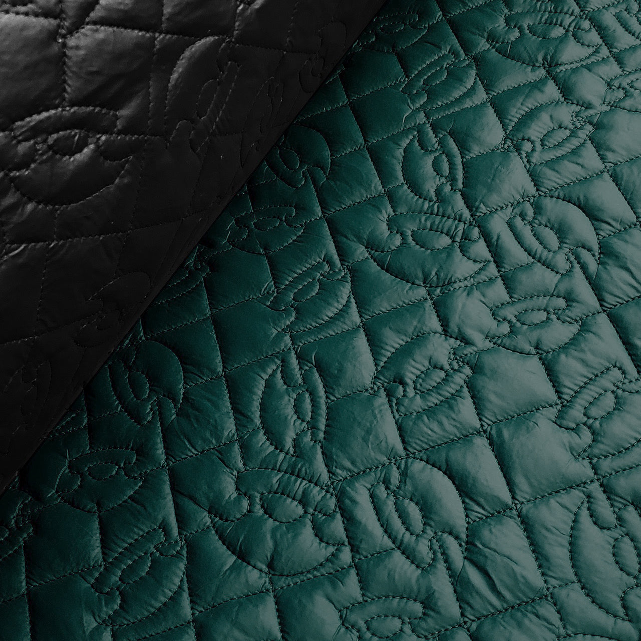Embroidered Quilt 2-Sided - Ulu - Turquoise