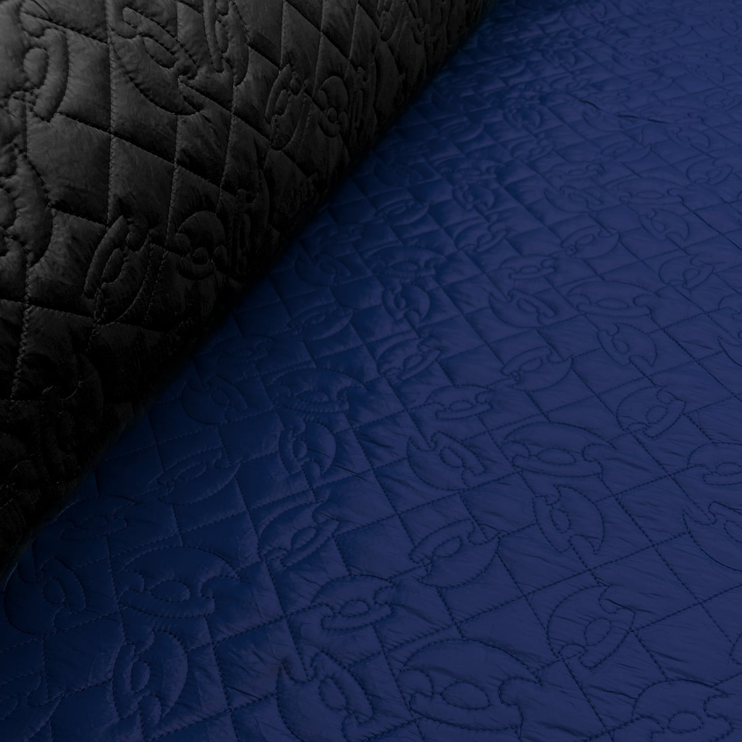 Embroidered Quilt 2-Sided - Ulu - Pacific Blue