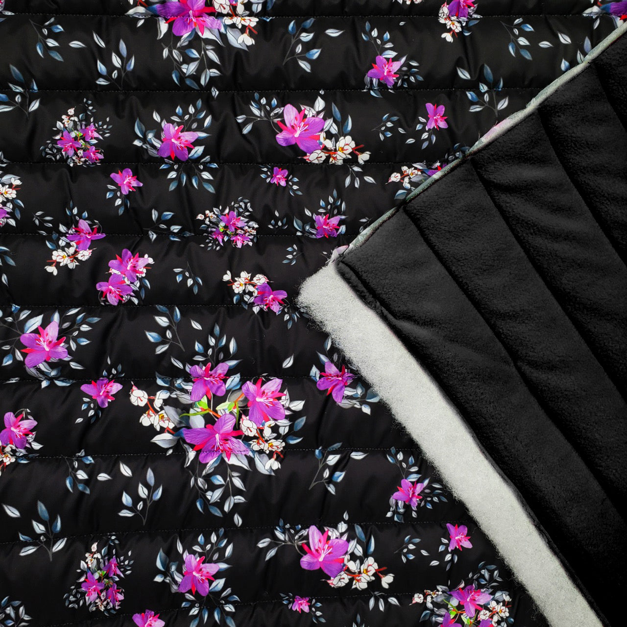 Quilted Polar 2-Sided 13oz - Arctic Floral by Martha Kyak (fold)