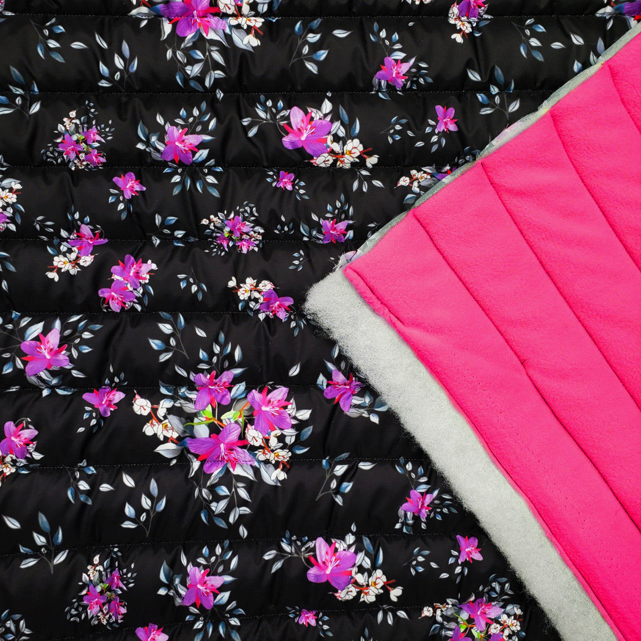 Quilted Polar 2-Sided 13oz - Arctic Floral by Martha Kyak (fold)
