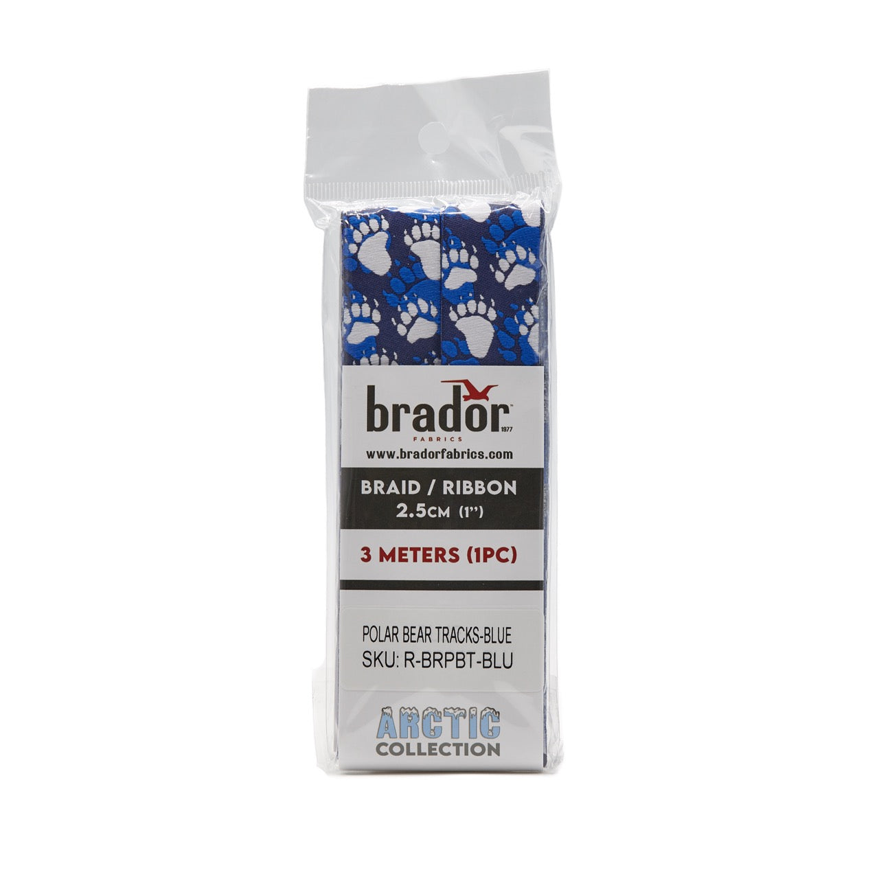 Arctic Collection® Braid / Ribbon - Polar Bear Tracks - BLUE