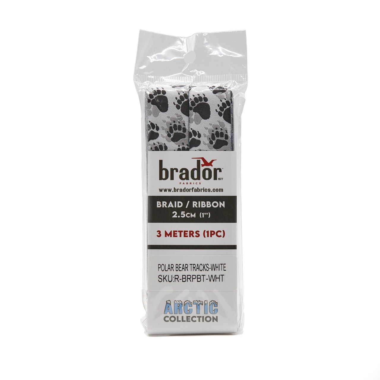 Arctic Collection® Braid / Ribbon - Polar Bear Tracks - WHITE