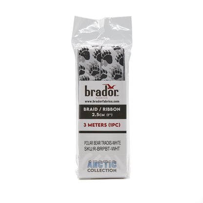 Arctic Collection® Braid / Ribbon - Polar Bear Tracks - WHITE
