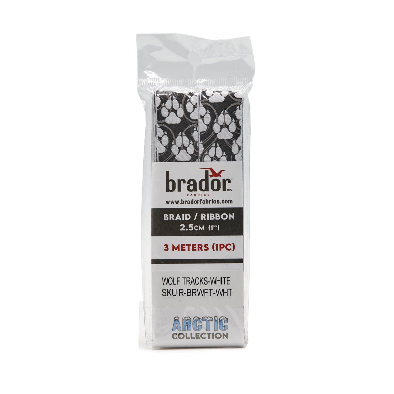 Arctic Collection® Braid / Ribbon - Wolf Tracks - white