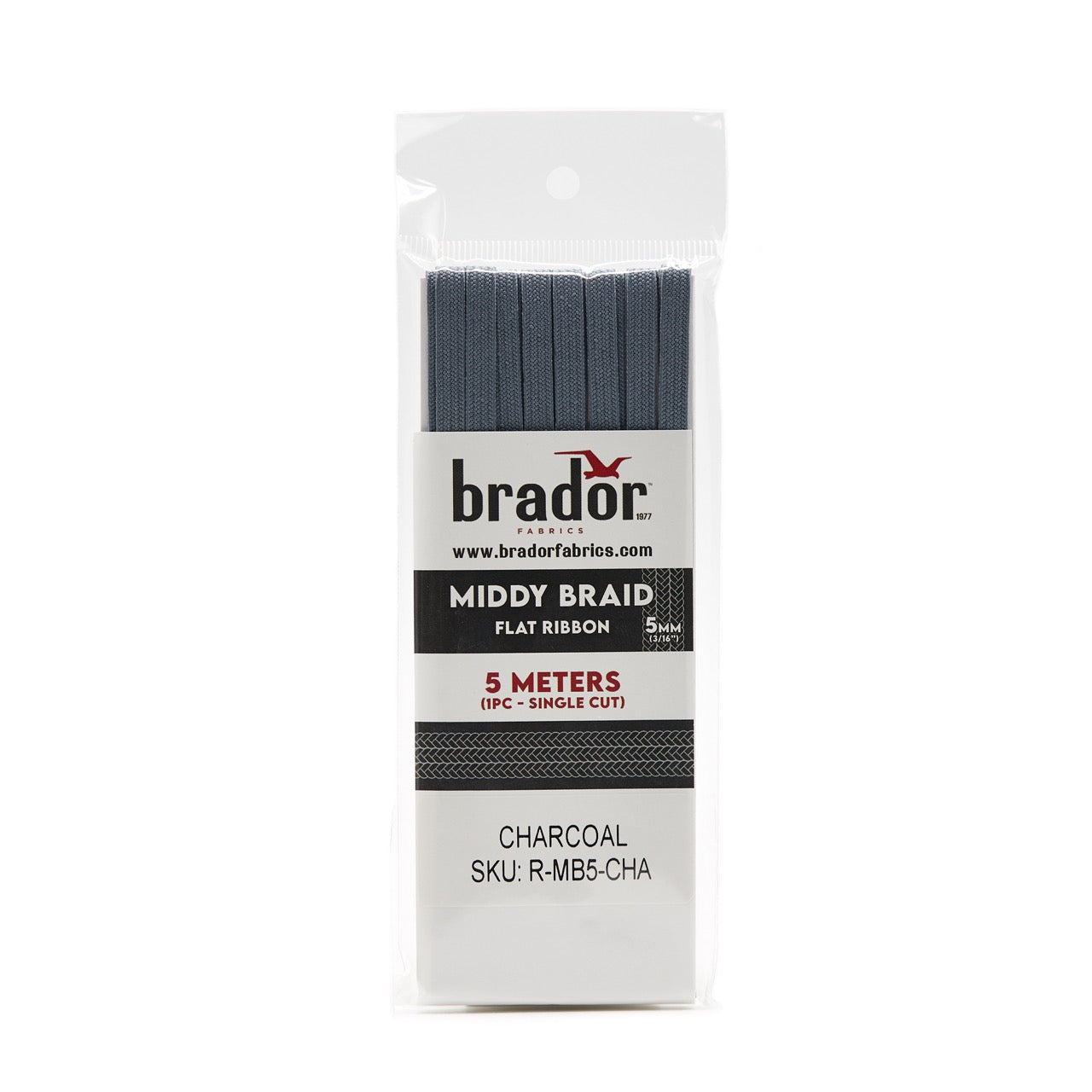 Middy Braid - Charcoal