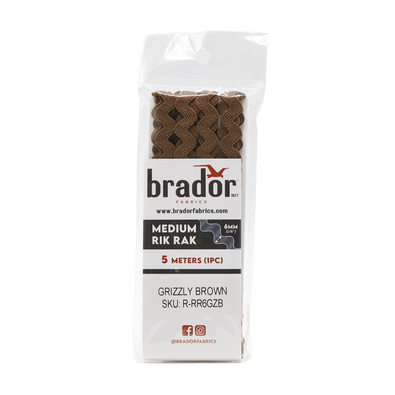 Rik Rak - Grizzly Brown 6mm (pack)