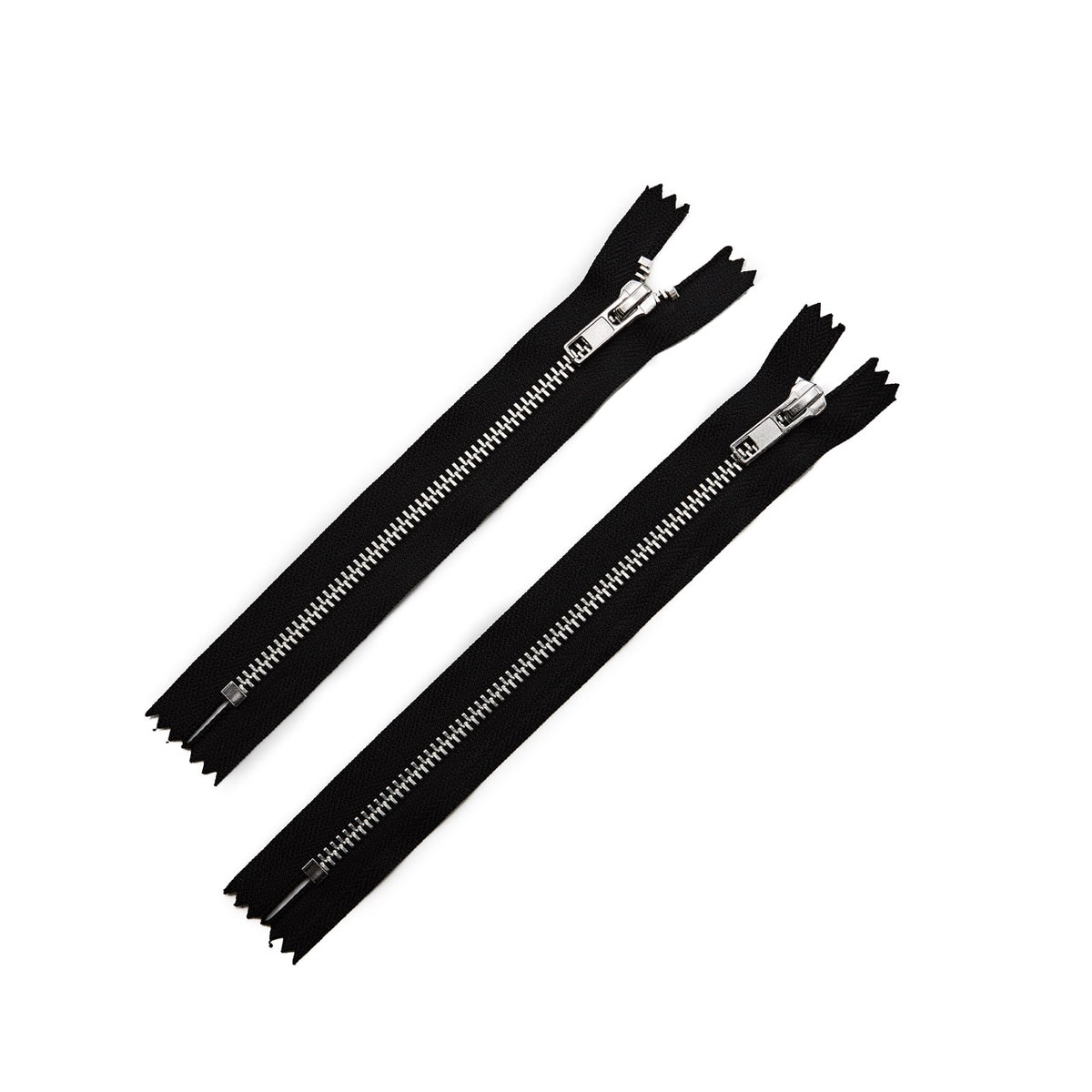 Pocket Zippers - Black (Metal - Silver) - sizing