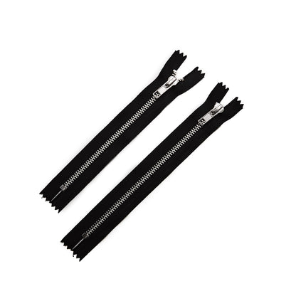 Pocket Zippers - Black (Metal - Silver) - sizing