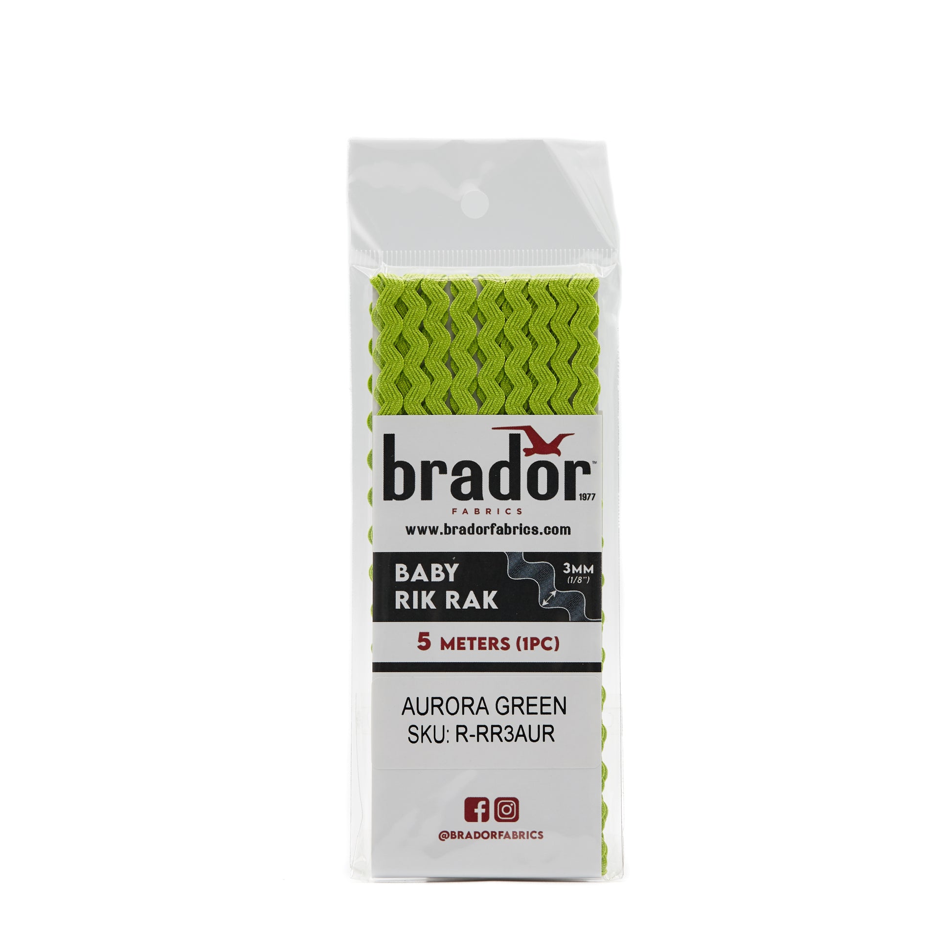 Rik Rak - Aurora Green 3mm Pack