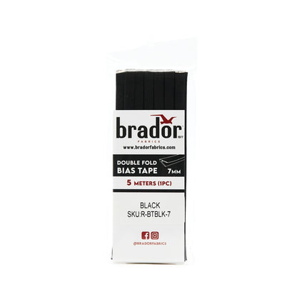 Bias Tape - Black 7mm (pack)