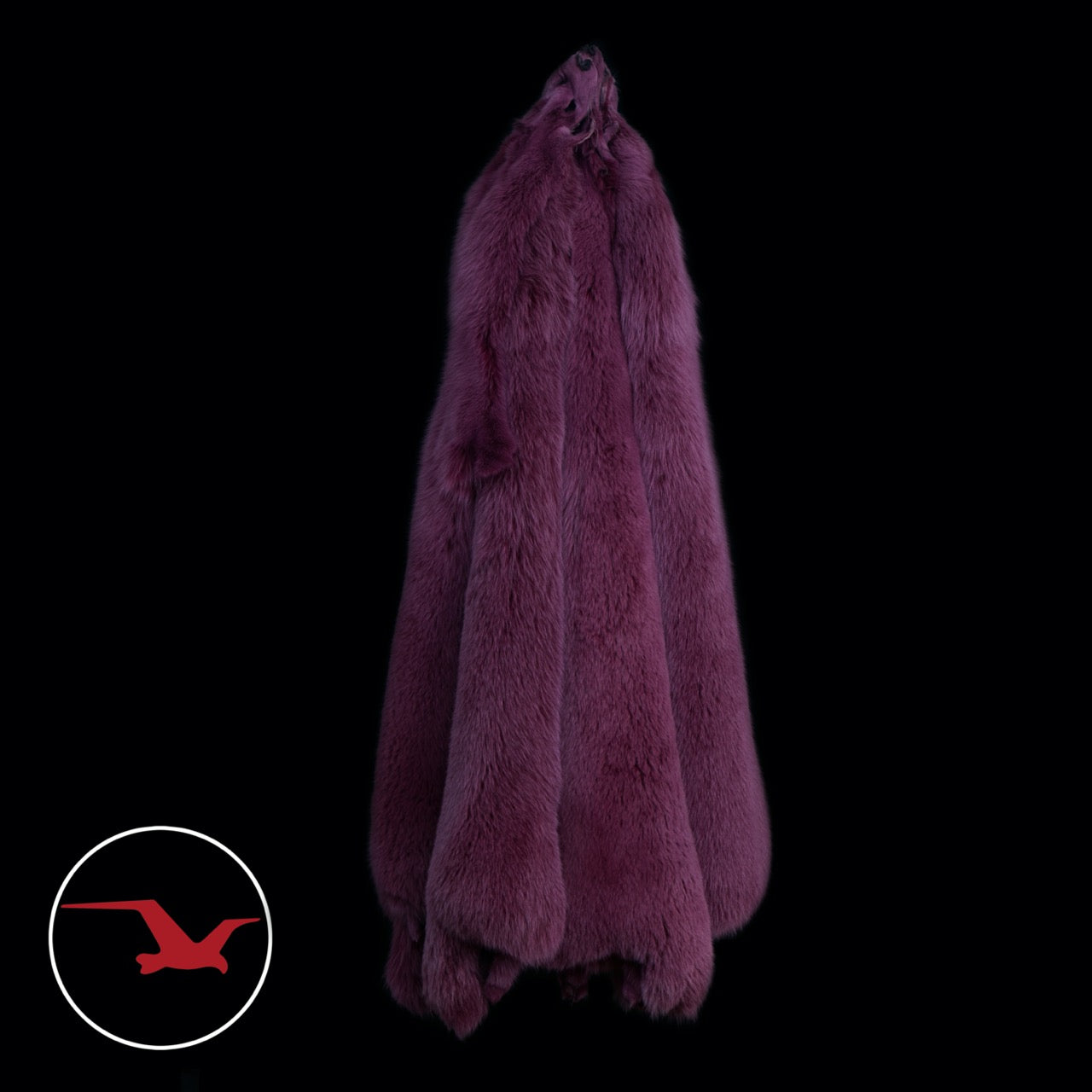 Dyed Shadow Fox Fur - Berry (pelt)